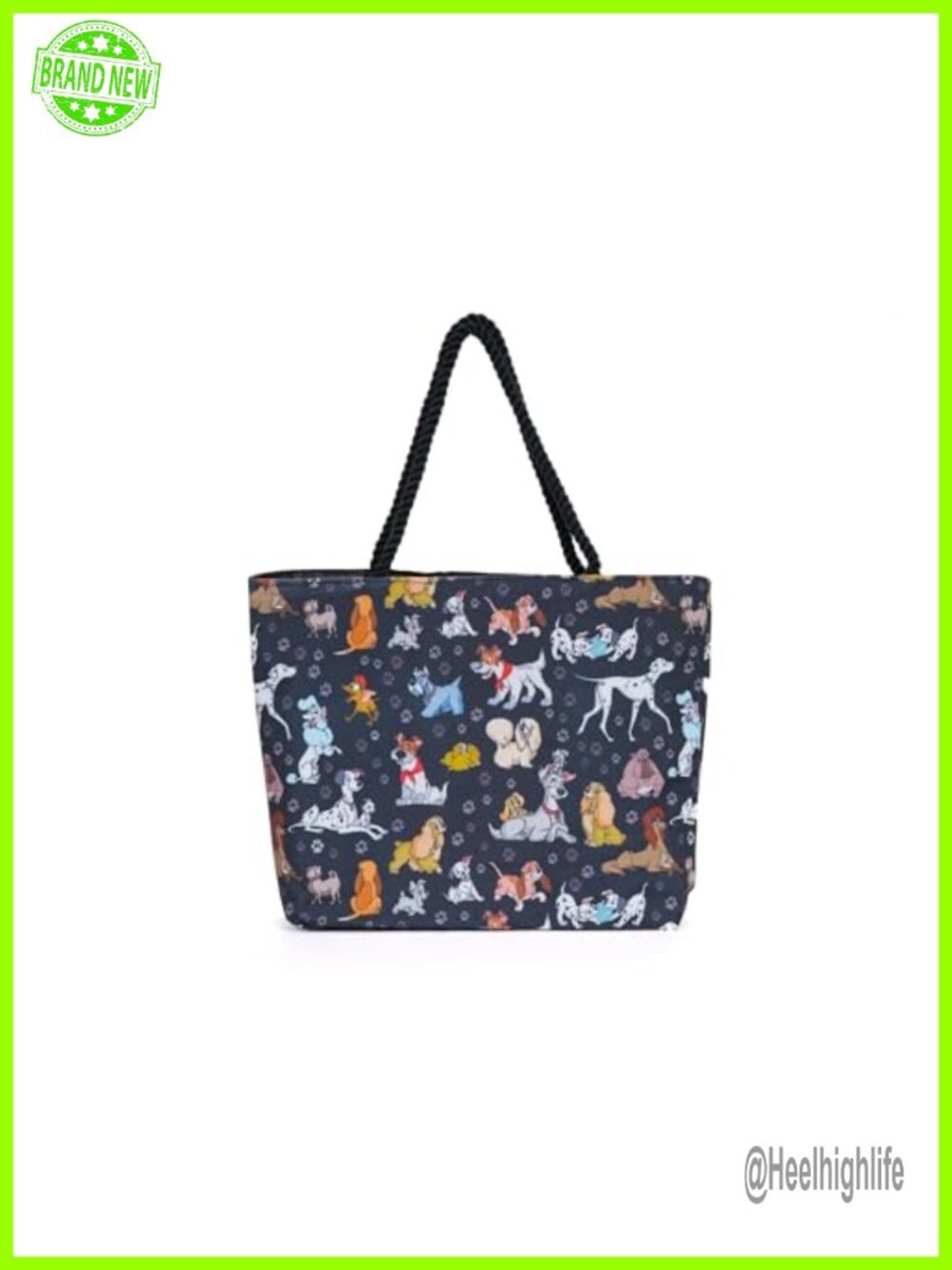 Large Canvas Tote Bag with Disney Dogs Print
